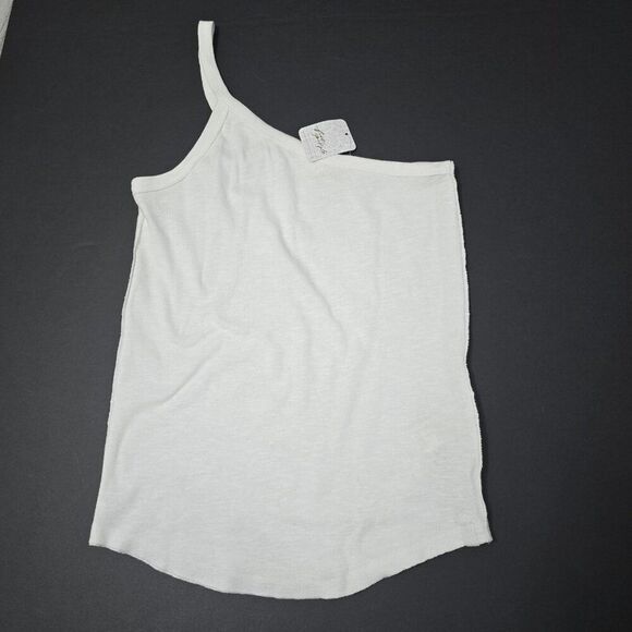 New! We The Free People - L One Way Or Another Tank Top White One Shoulder - Picture 6 of 7